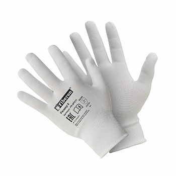 Перчатки "Сборочные работы: ДЕКОР", полиэстер, без и/у, 8(M), белые, Fiberon
